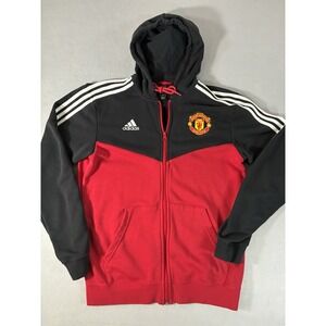 NWOT 2021-2022 Manchester United Adidas Hooded Track Jacket. Full Zip Up. Medium